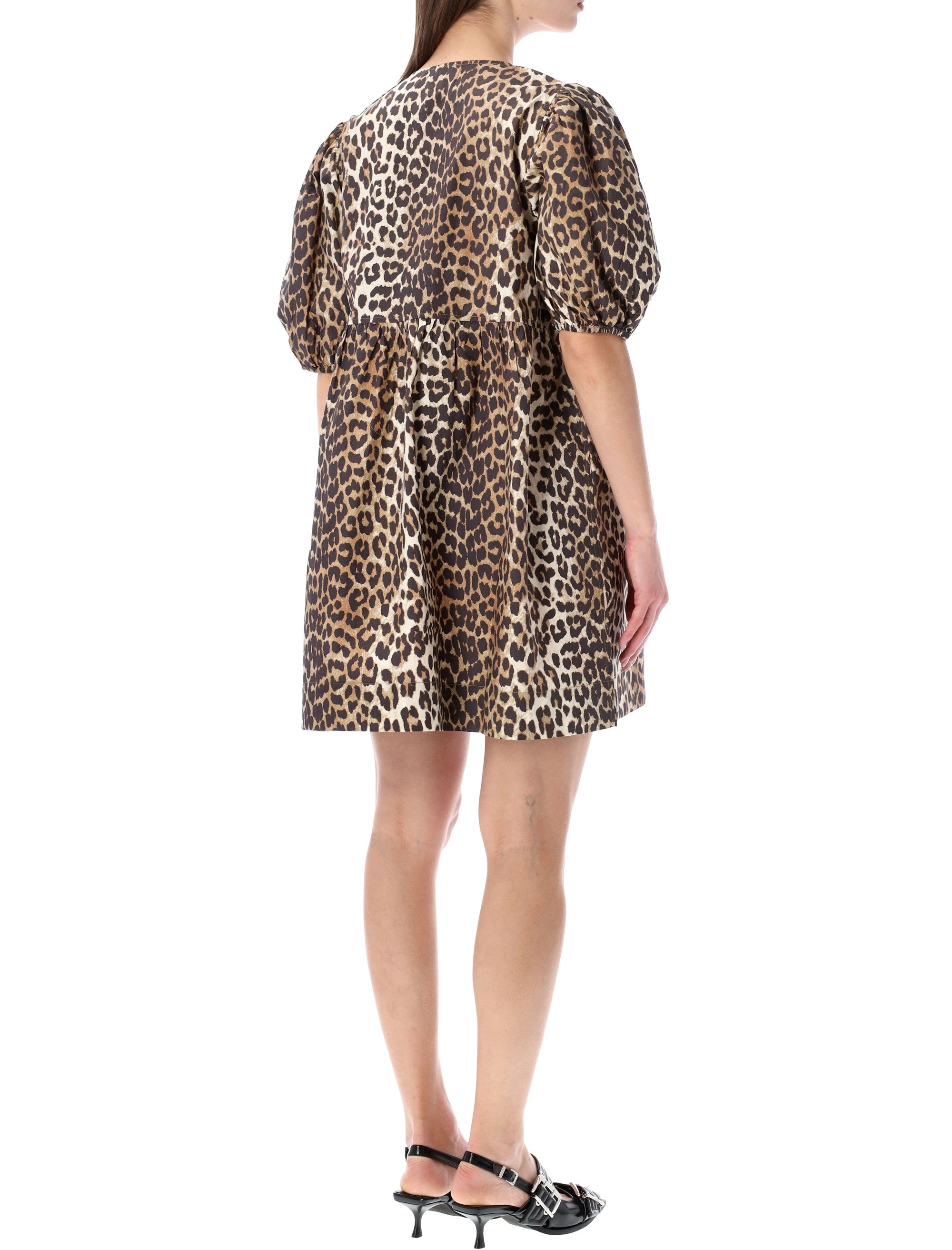 Leopard Tie String Mini Dress