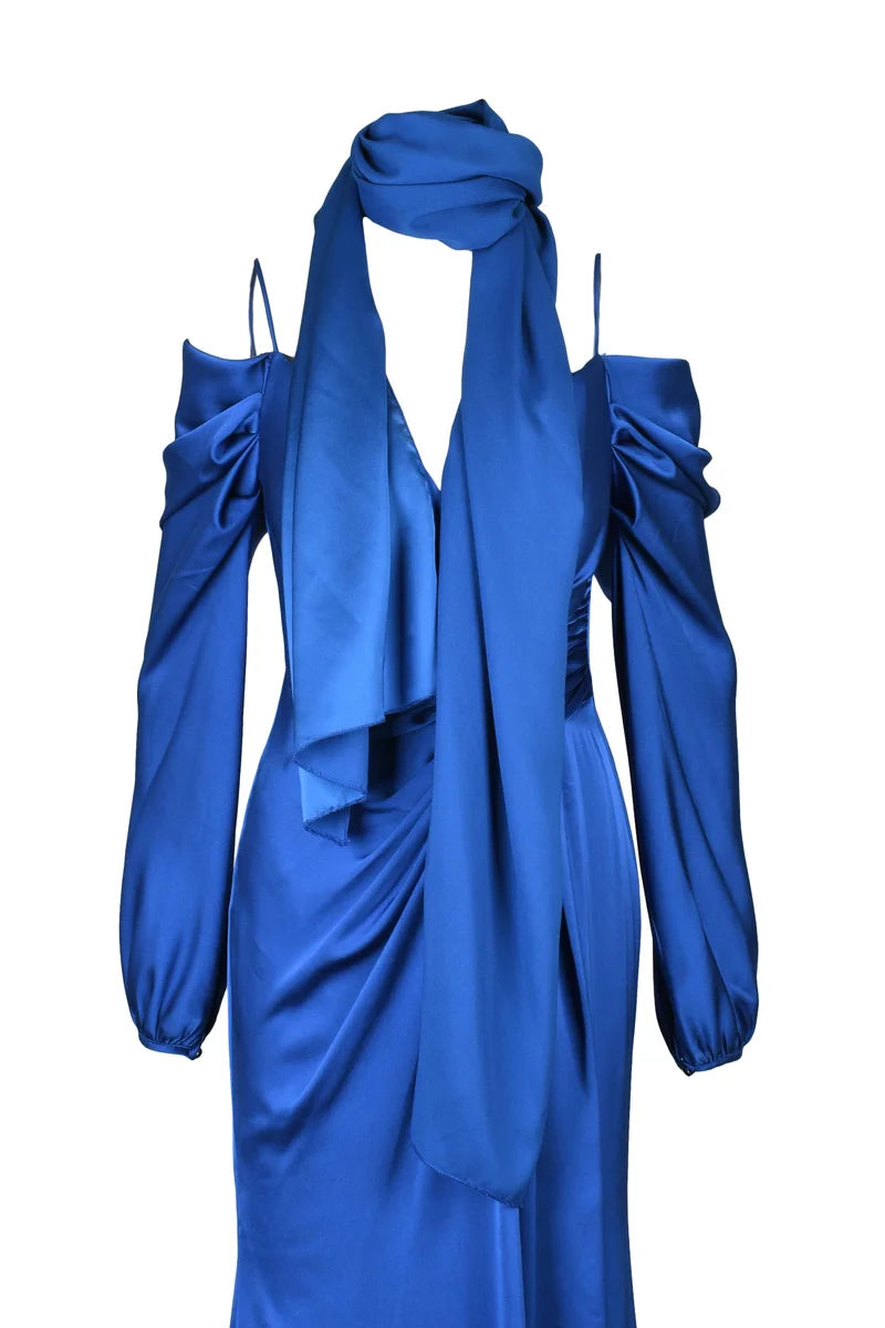 Long Dress Slit - Blue
