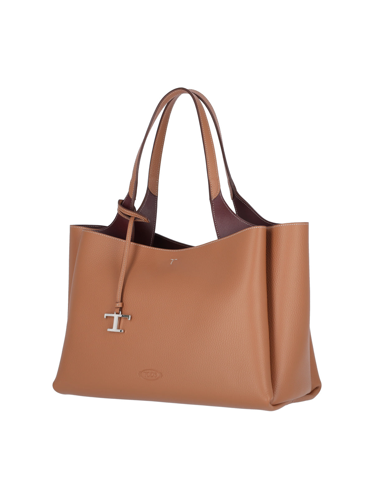 Medium Tote Bag In Brown Hammered Leather