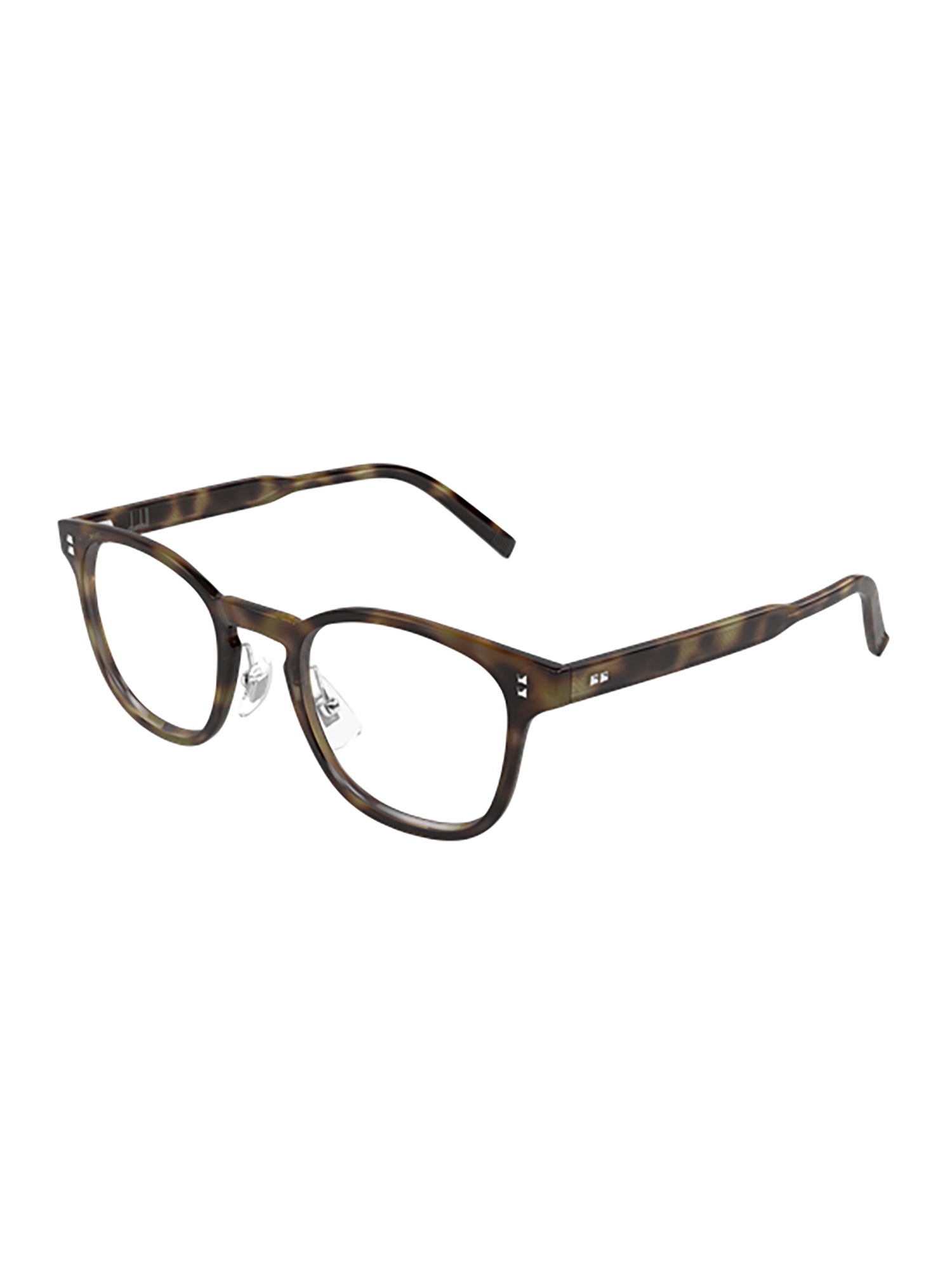 Rectangular Tortoiseshell Sunglasses With Metallic Accents