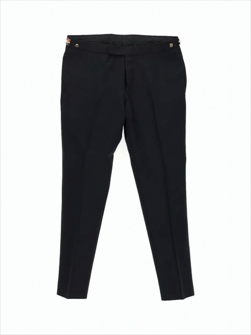 Tailored Slim Fit Wool Suit Pants with Classic Waistband