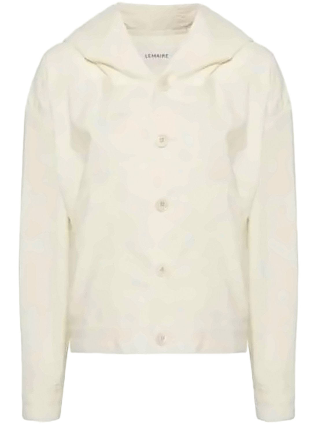 Boxy-Cropped White Jacket with Textured Finish