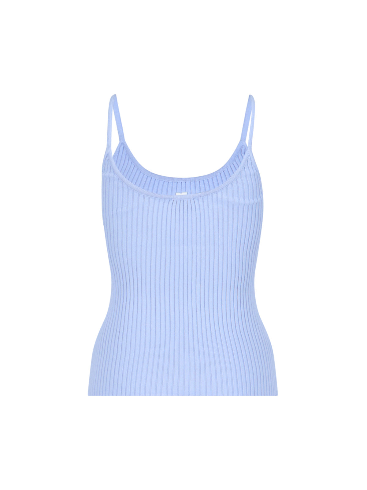 Top, Light Blue, Thin Shoulder Straps, Round Neckline