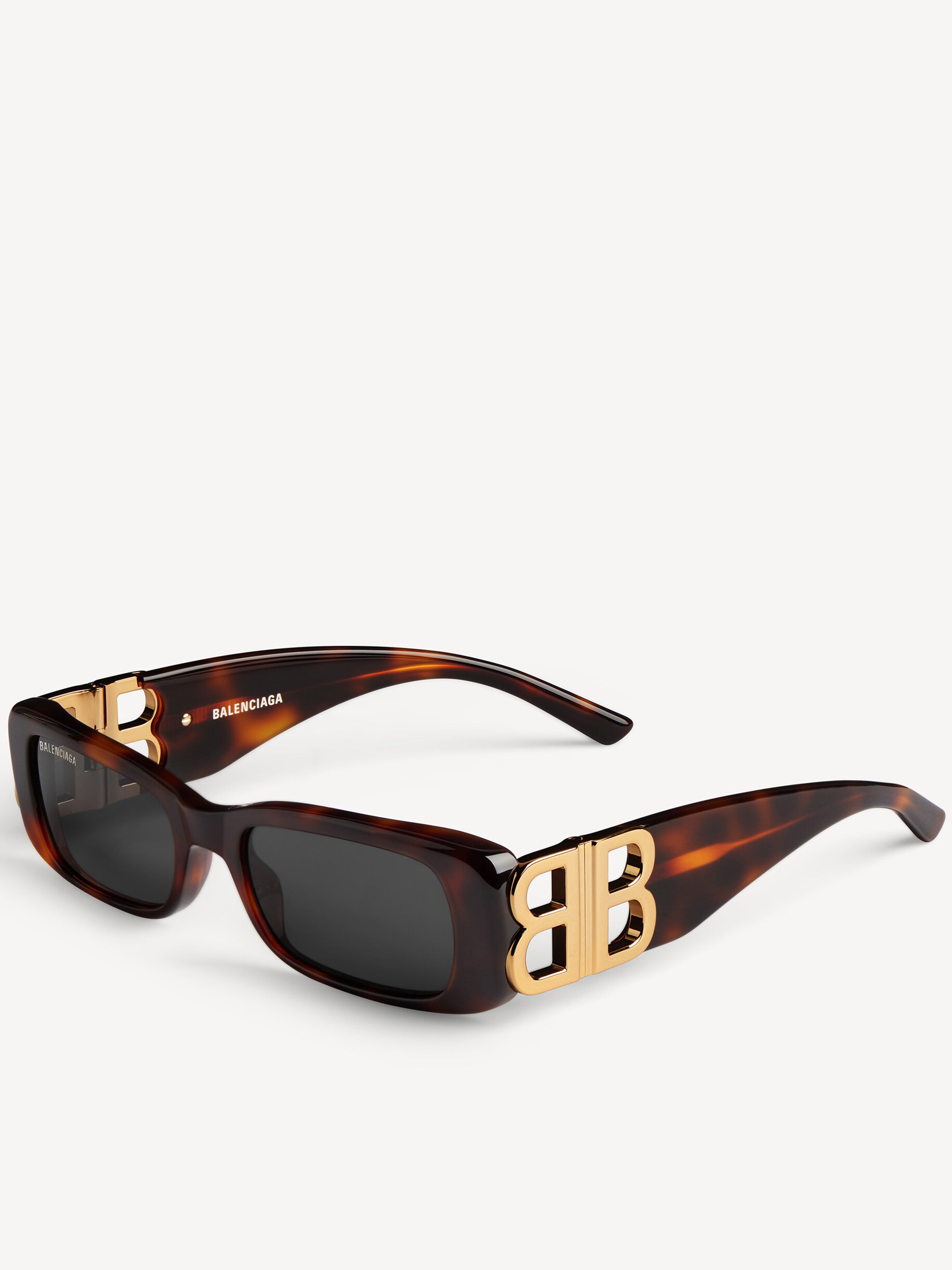 Tortoiseshell Dynasty Rectangle Logo Sunglasses