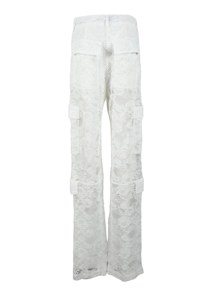 Cotton Polyamide Trousers - White