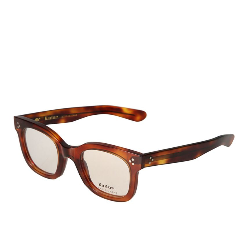 Heritage Tortoiseshell Pattern Rectangular Eyeglasses with Metallic Rivet Accents