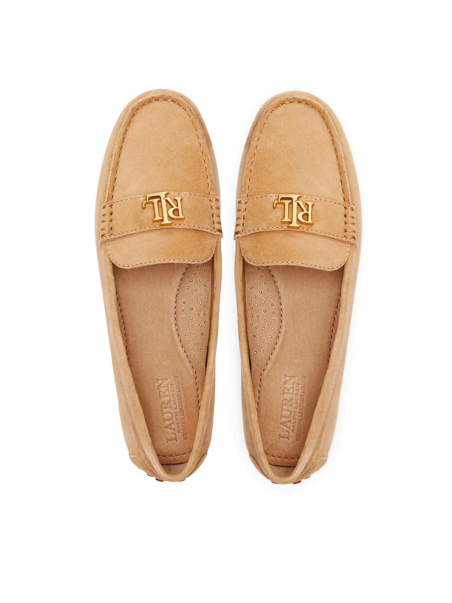 Natural Tone Suede Moccasin Flats