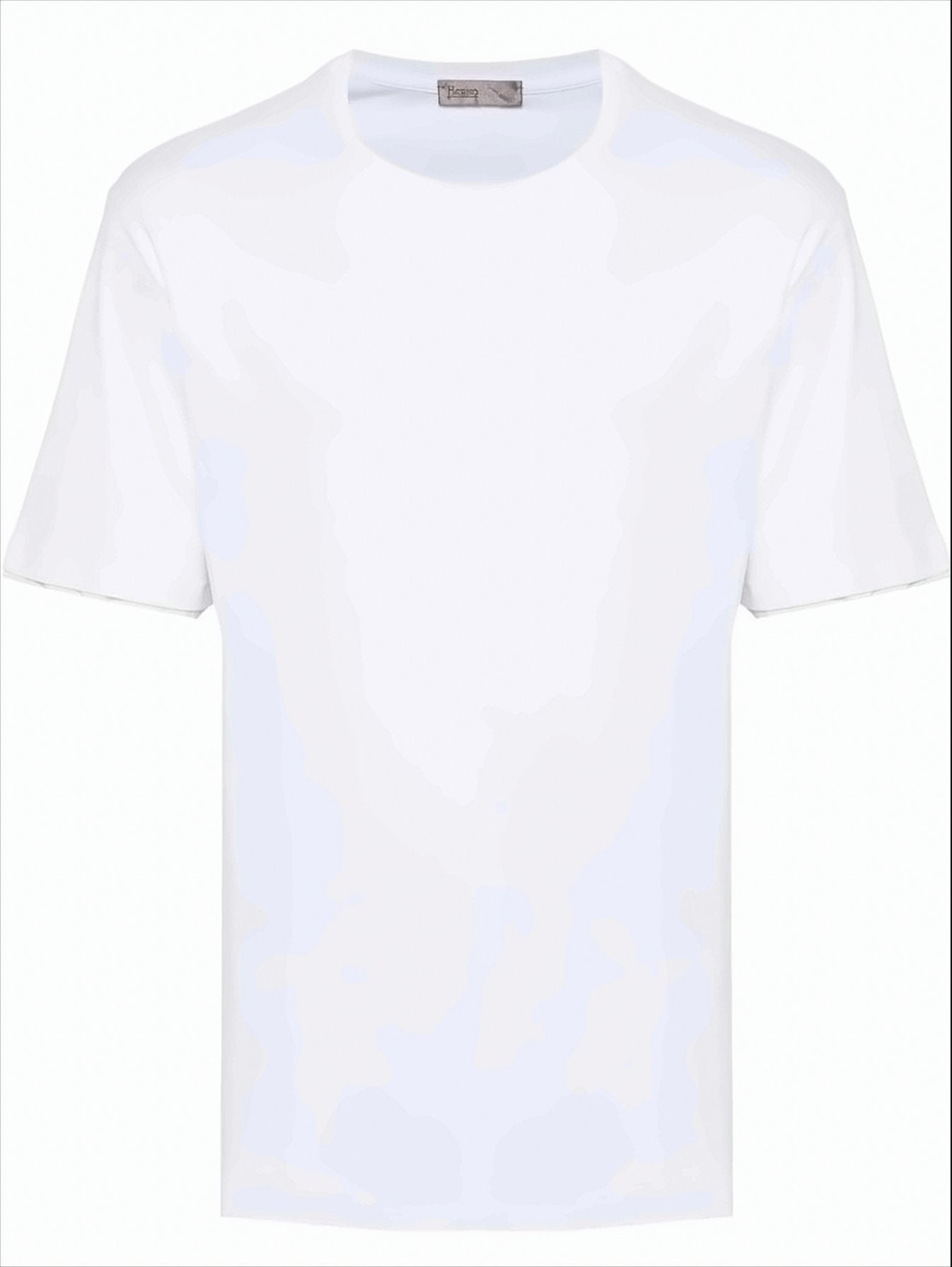 Plain White Crewneck T-Shirt With Logo Detail