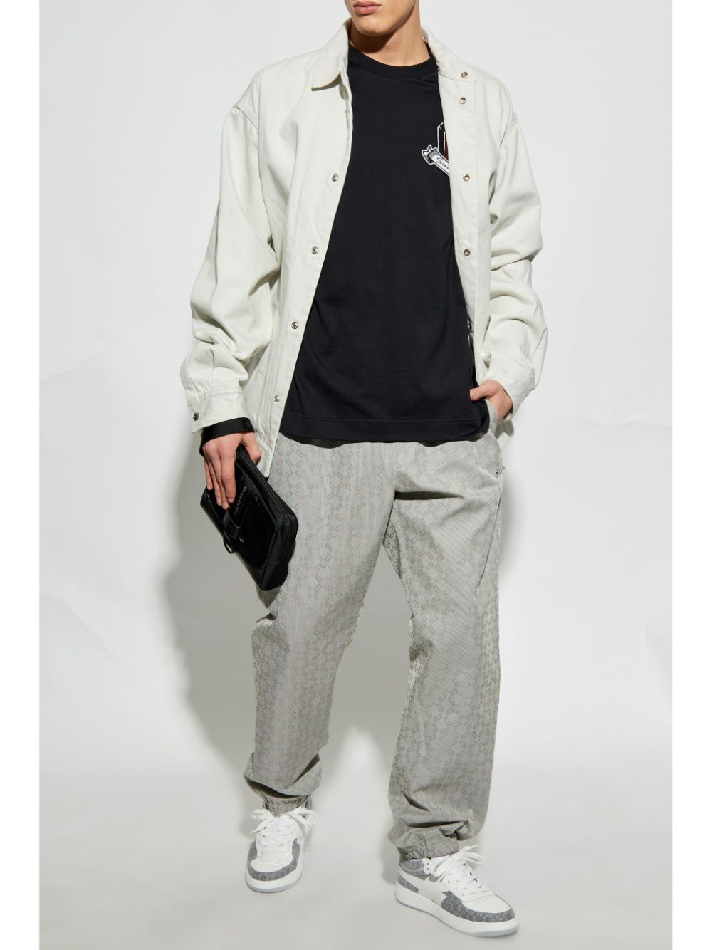 Monogram Jacquard Print Jogger Pants