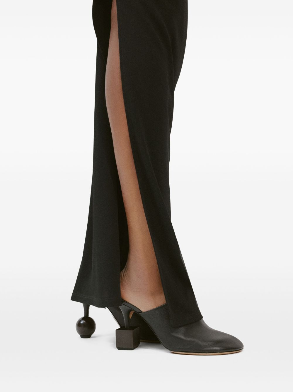 Slip-On Sandals with Geometric High Heel Design