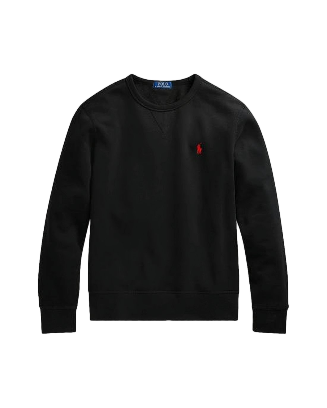Long Sleeve Crewneck Sweatshirt with Red Embroidered Logo