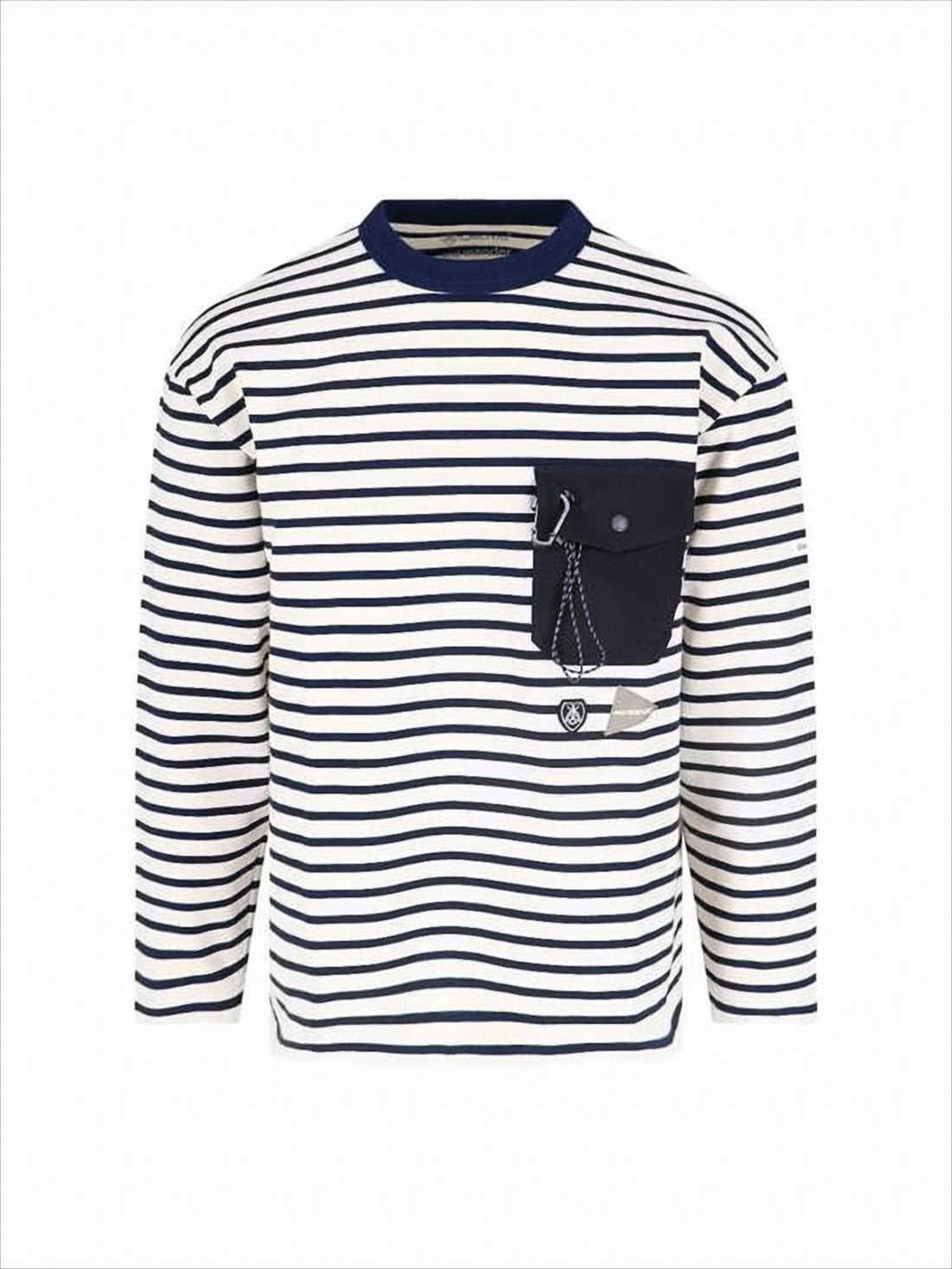 Navy and White Striped Long-Sleeve Shirt