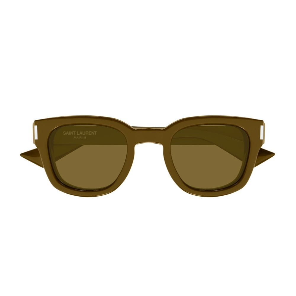 Sl 838 Linea Corner Angle Panthos-Shaped Khaki Brown Acetate Sunglasses