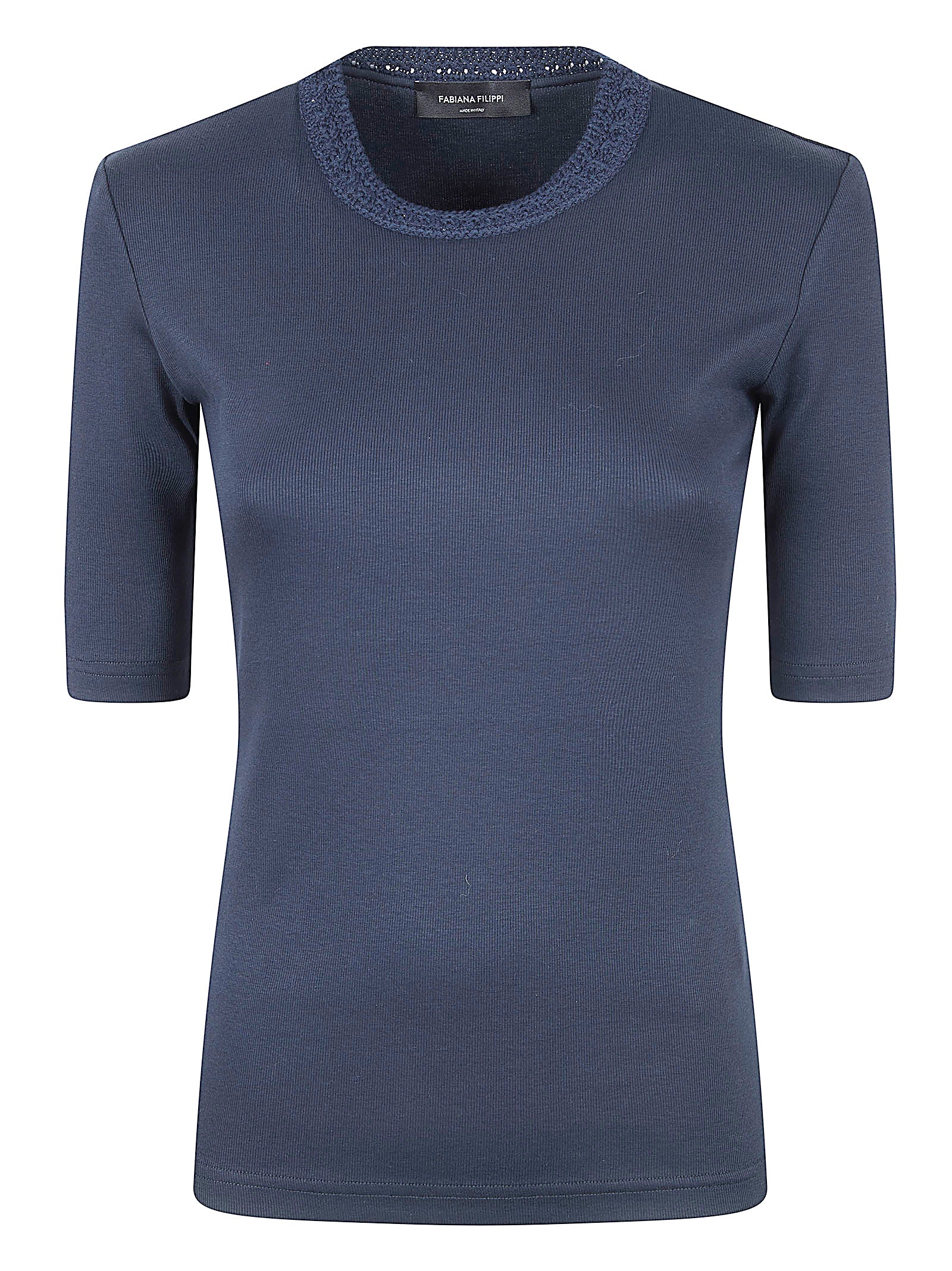 Ribbed Cotton Jersey T-Shirt