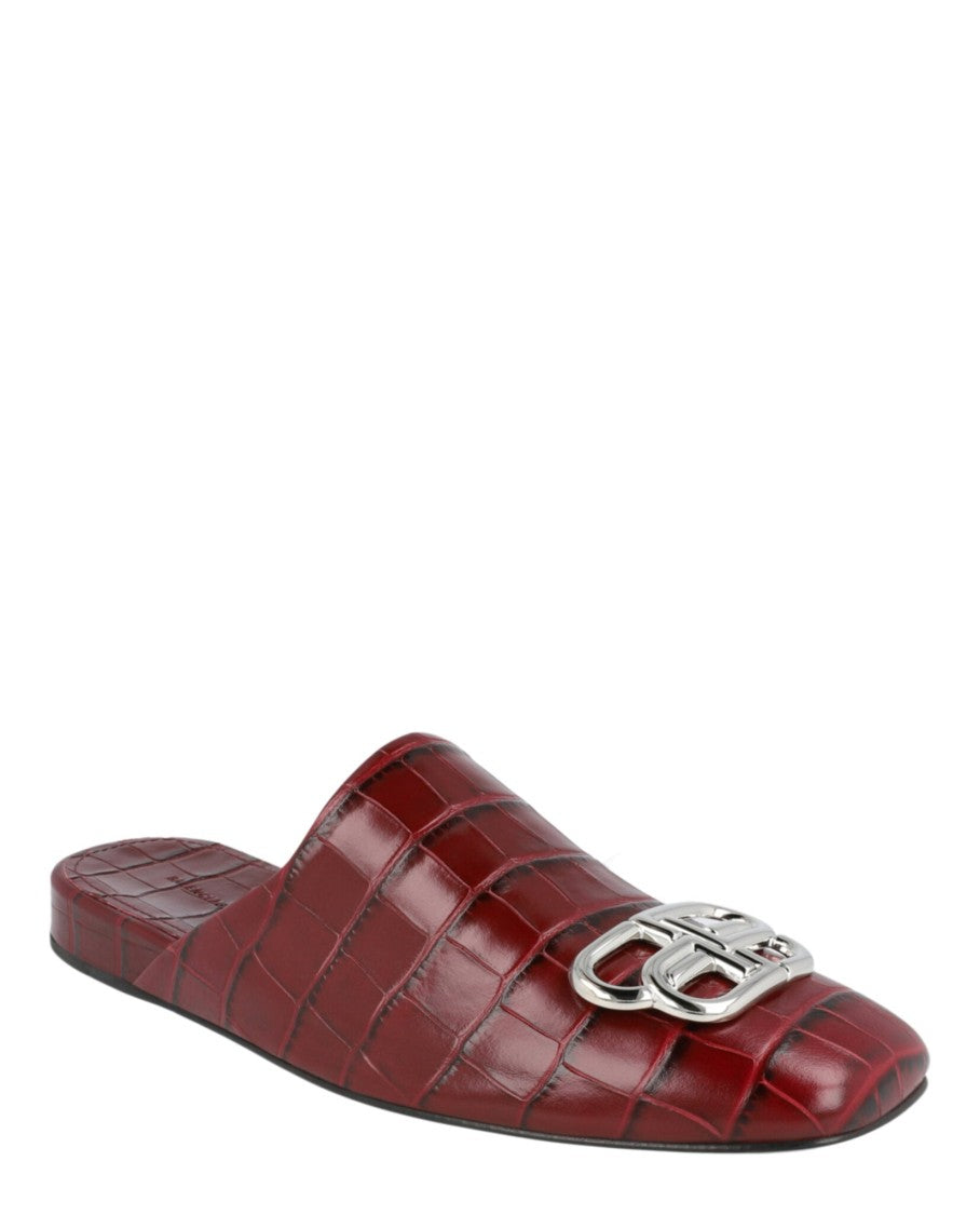 Croc Embossed Leather Cosy Bb Mule