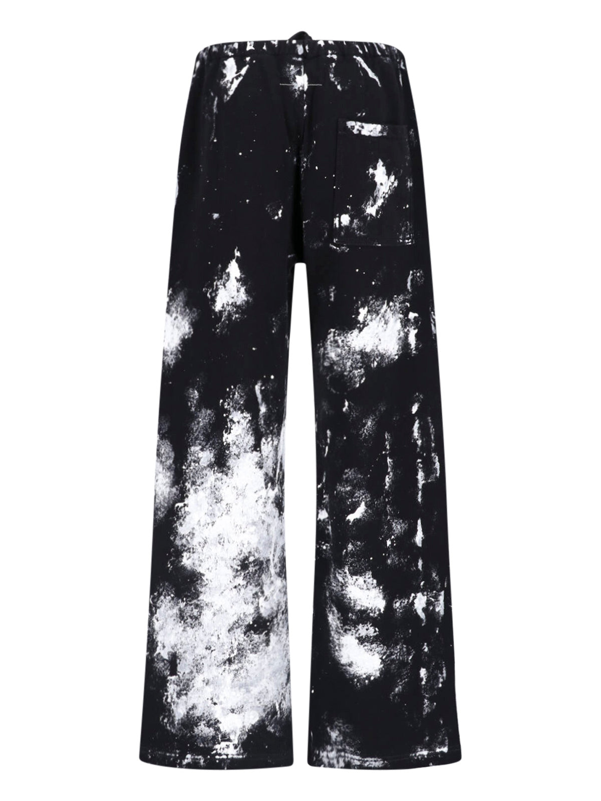 Black Distressed Splatter Pattern Sport Trousers