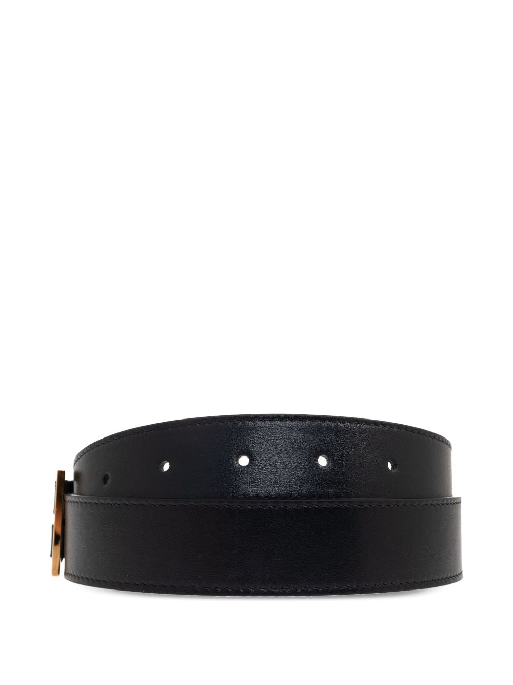 Silk And Nylon Belt With Geometric Gold-Tone Buckle