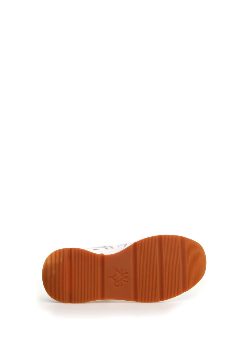 White Suede and Technical Fabric Sneakers