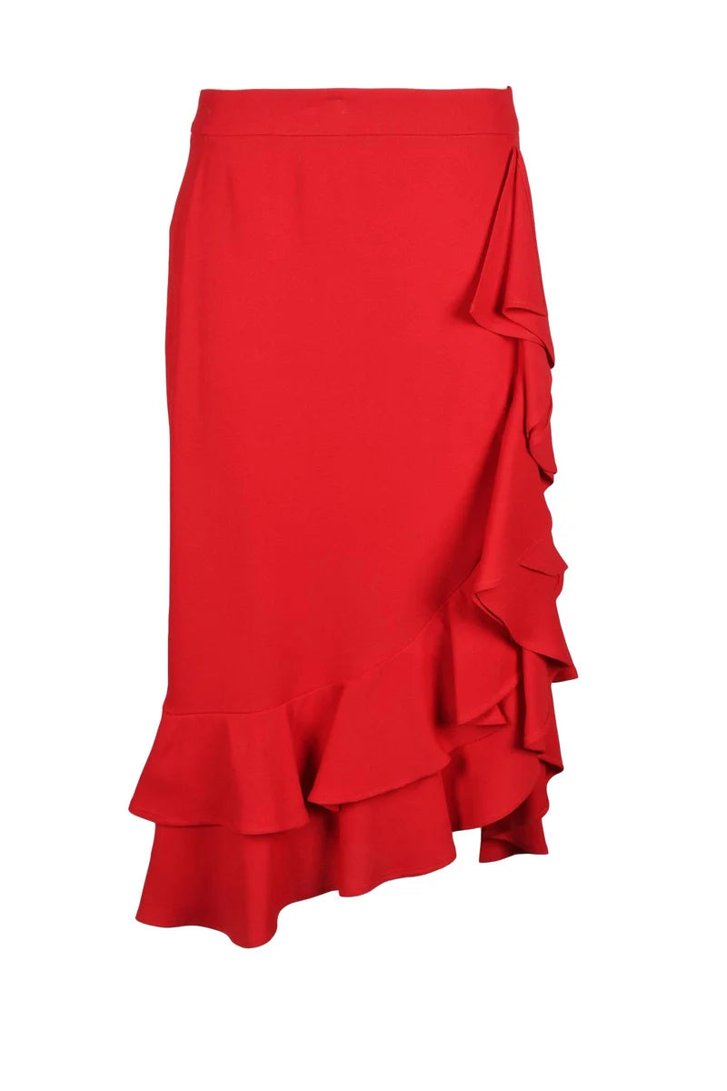 Acetate Viscose Skirt - Red
