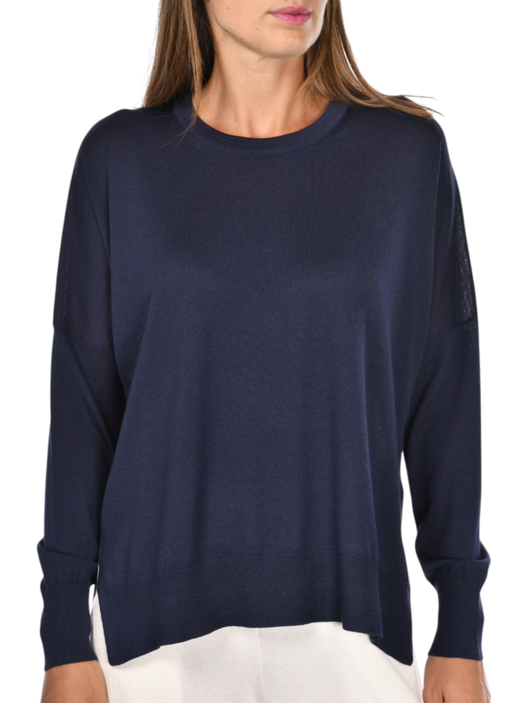 Grey Relaxed Asymmetrical Wool Sweater