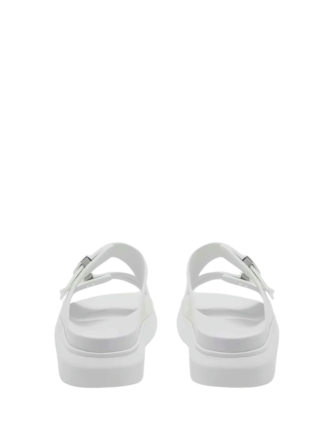 Rubber Slip-On Mules with Adjustable Metallic Straps