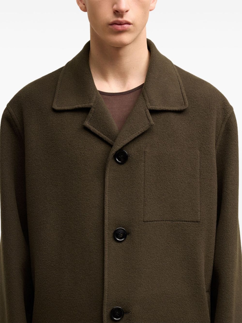 Coffee Brown Wool-Cashmere Blend Coat