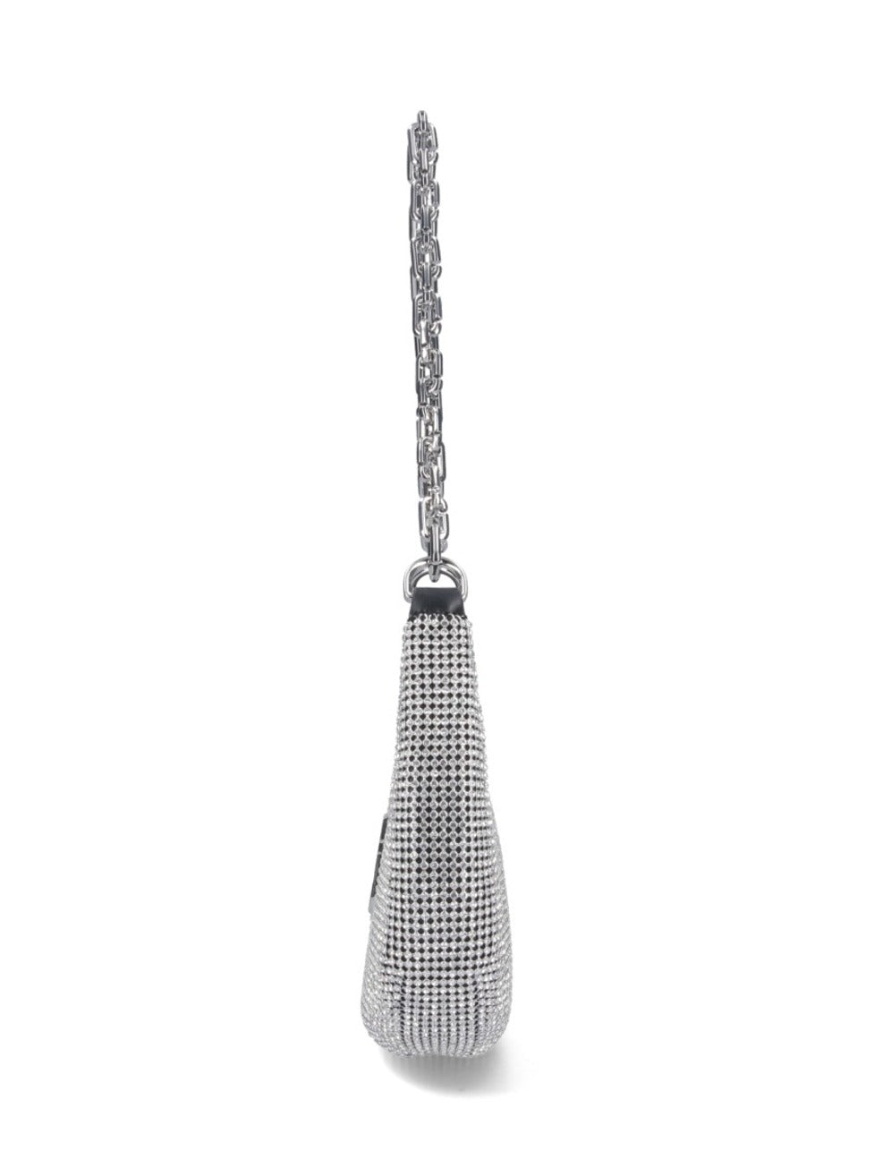 Rhinestone Small Curve' Shoulder Bag – Silver
