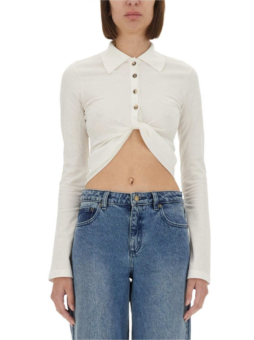 "Twist" Cropped Polo Shirt