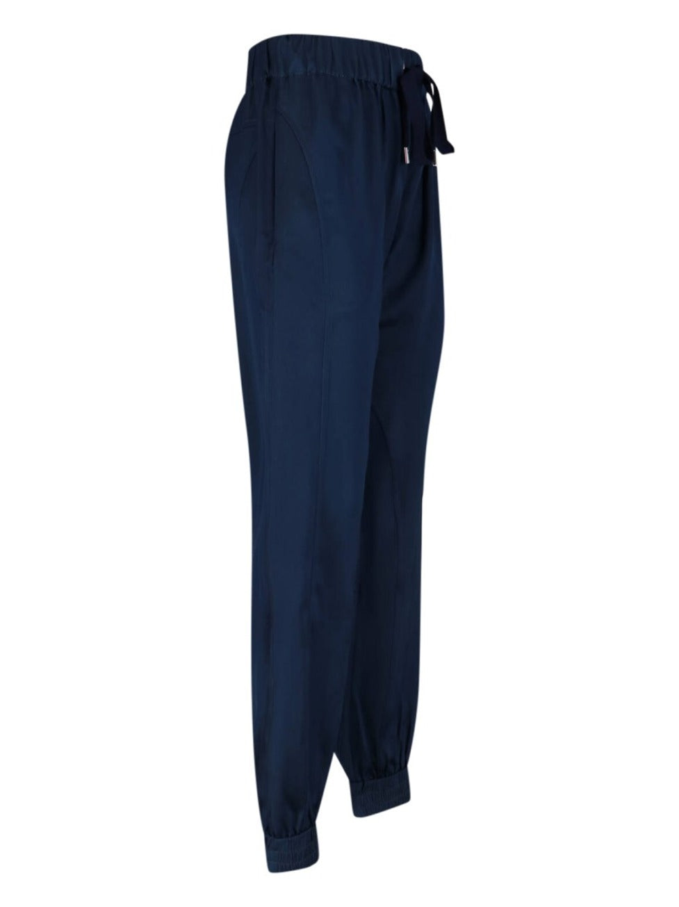 High-Waisted Silk Blend Athletic Pants With Drawstring Closure