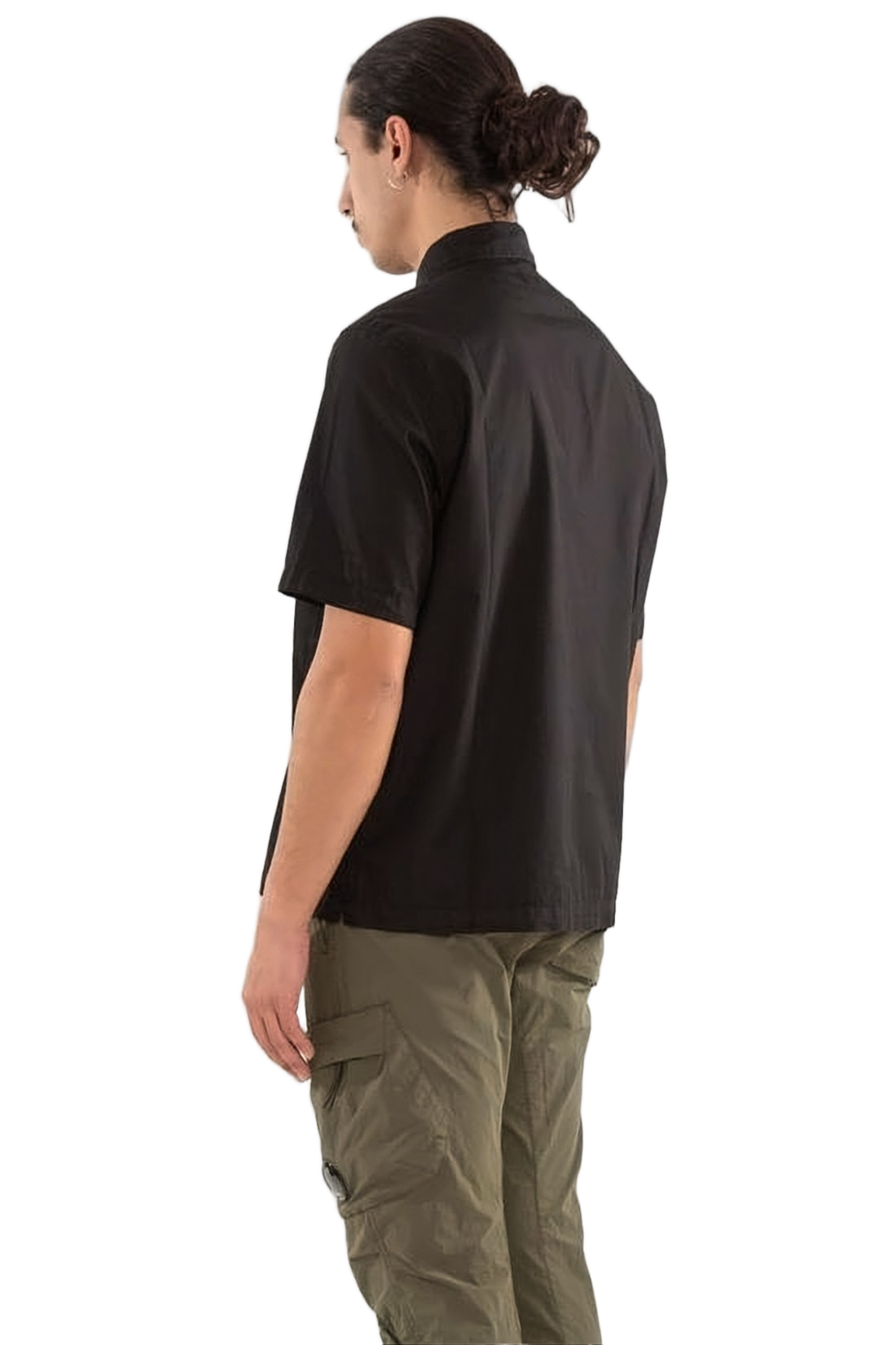 Boxy Fit Short-Sleeve Shirt with Classic Collar