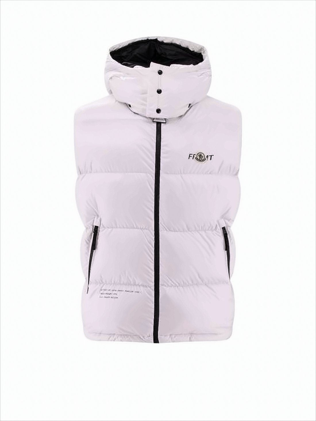 High-Collar Sleeveless Puffer Vest with Hood