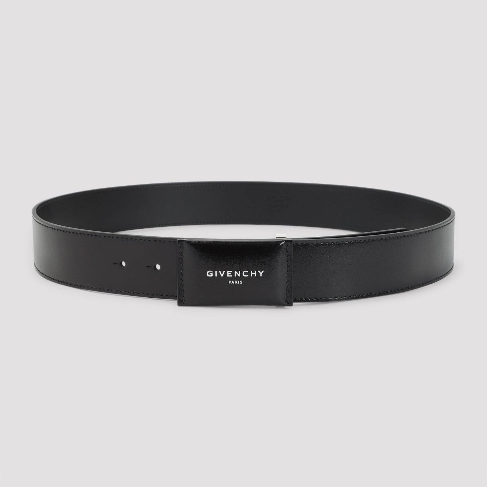 Polished Black Calf Leather Belt