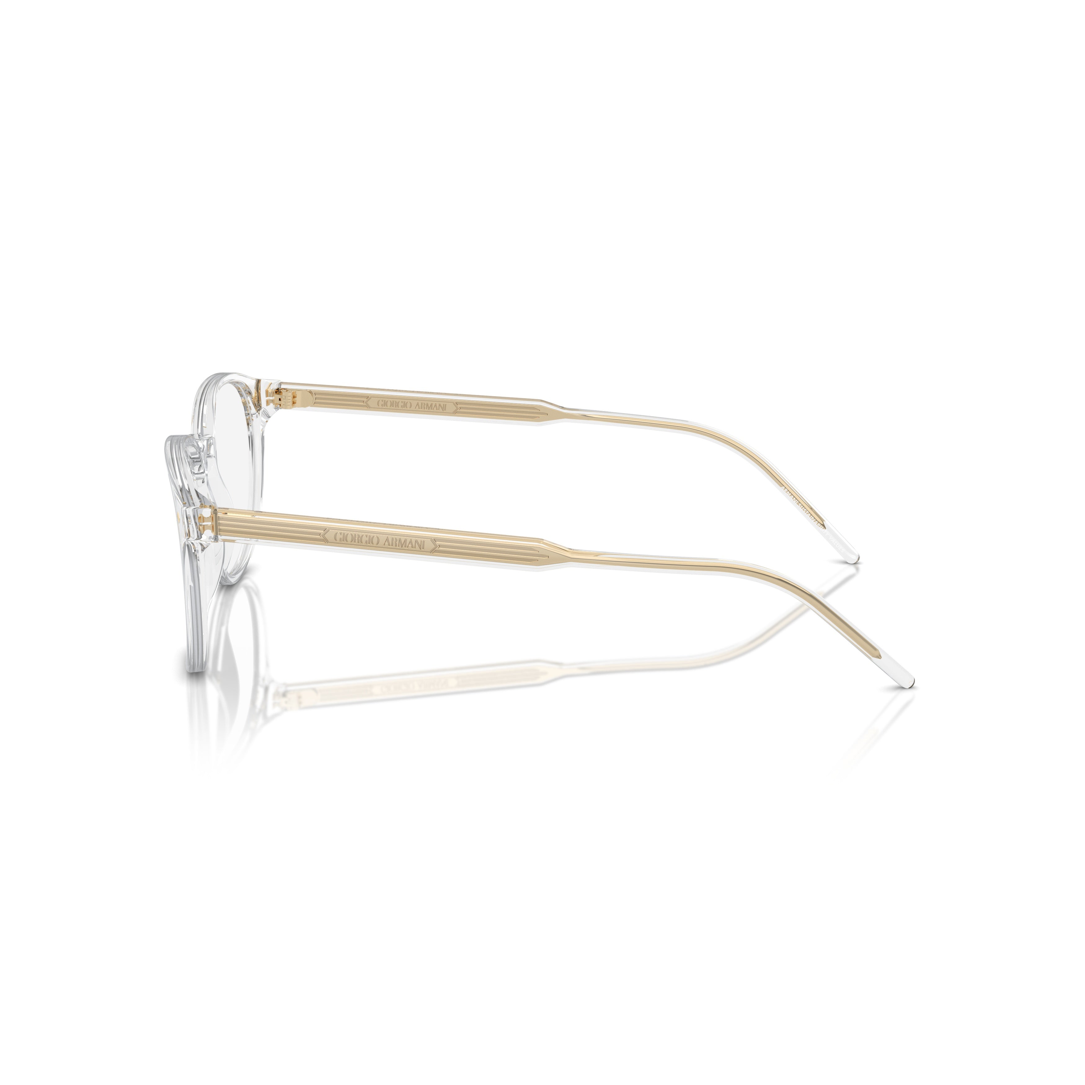 0ar7259 Transparent Acetate Eyeglasses with Gold-Toned Temples