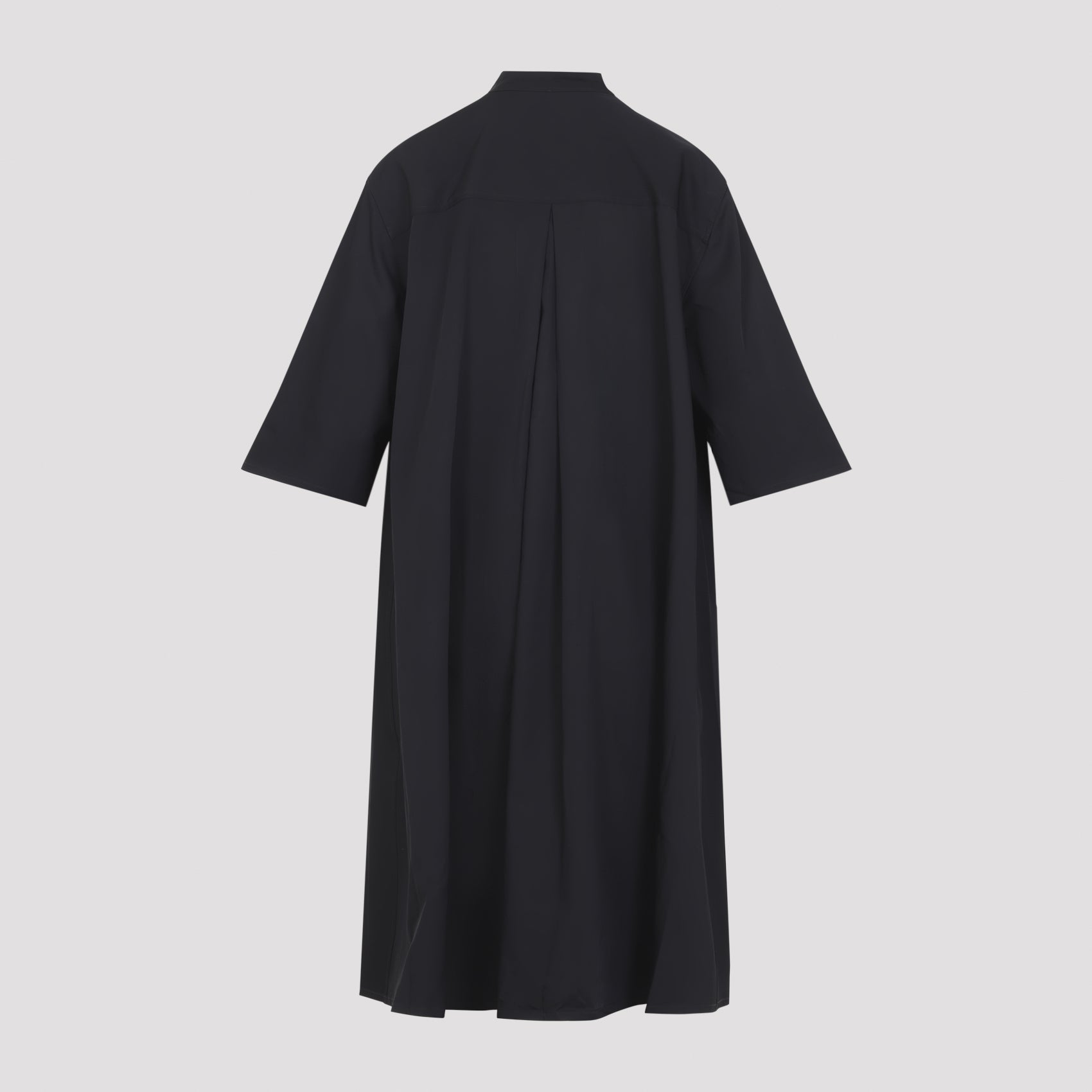 Black Midi Dress With High Collar