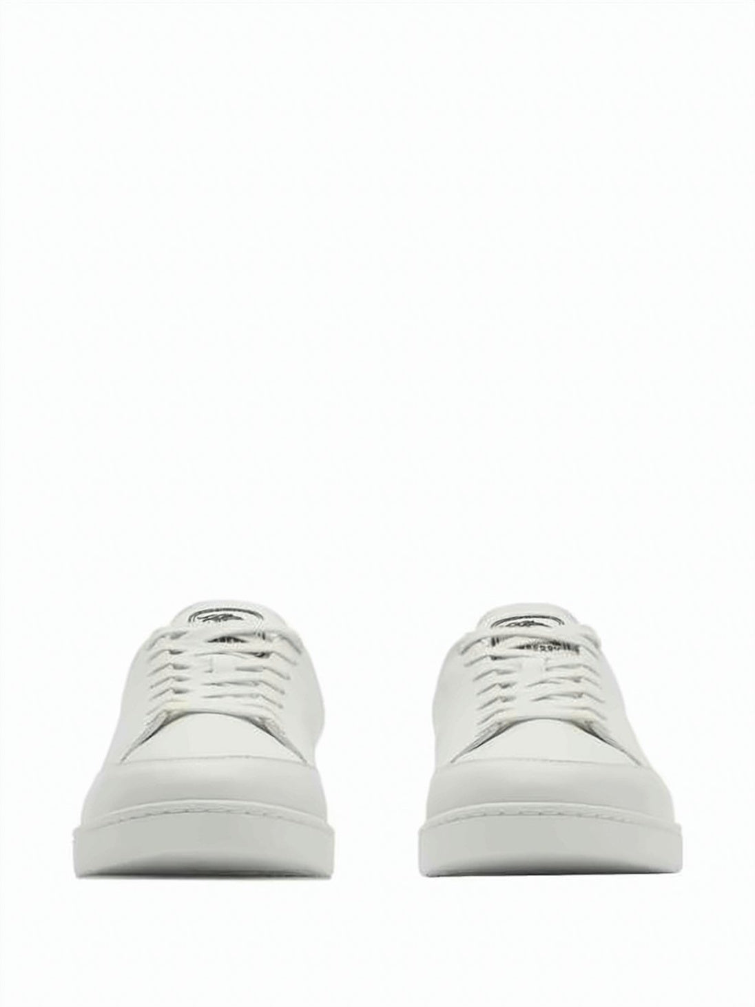 Leather Low-Top Sneakers With Distinctive Checkered Accents