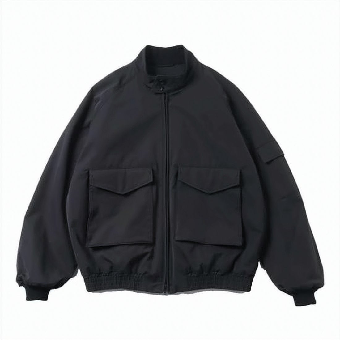 Relaxed Fit Black Zip-Up Jacket