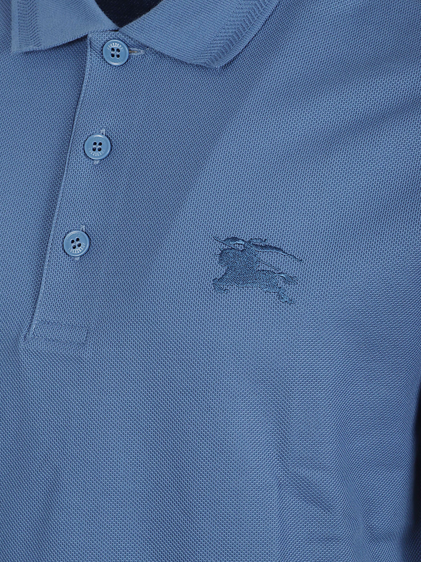 Textured Fabric Polo Shirt with Three-Button Placket