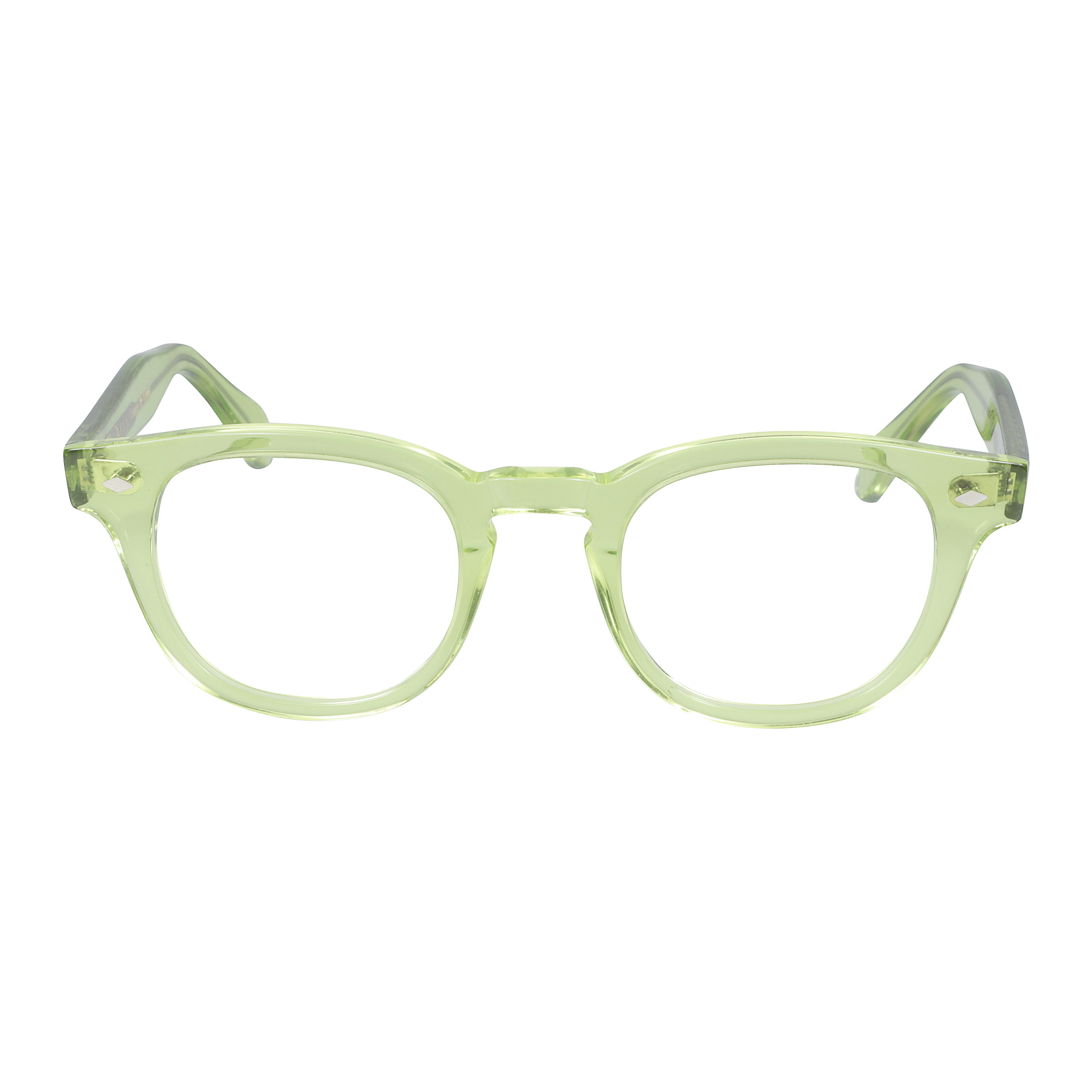 Jolly Cal 49 Translucent Light Green Round Square Sunglasses