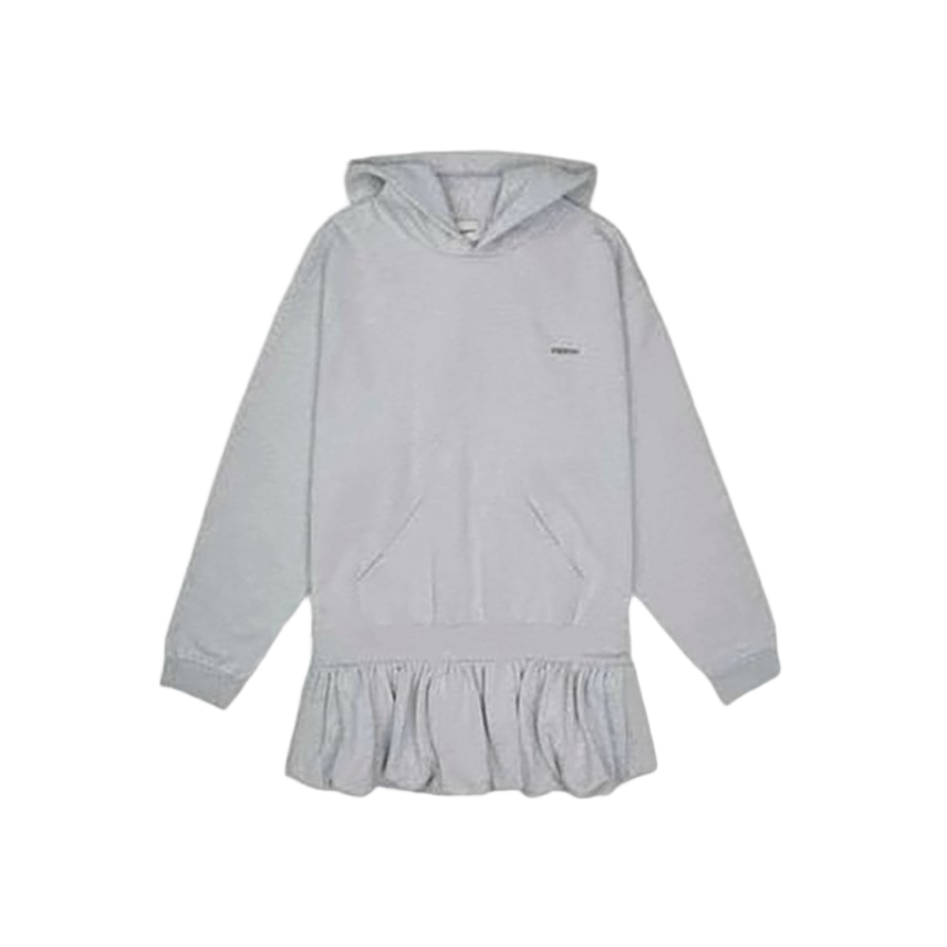 Ruffled Hem Hoodie with Kangaroo Pocket