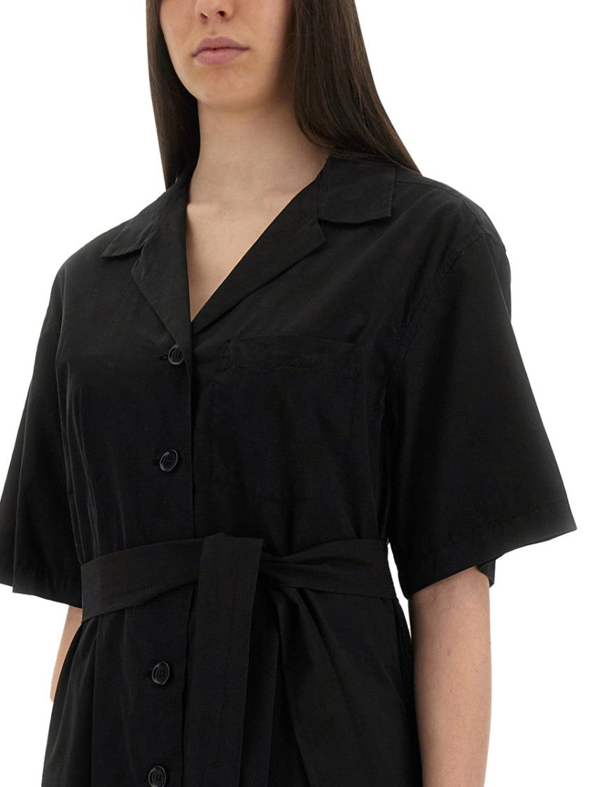 Button-Down Midi Dress With Belted Waist