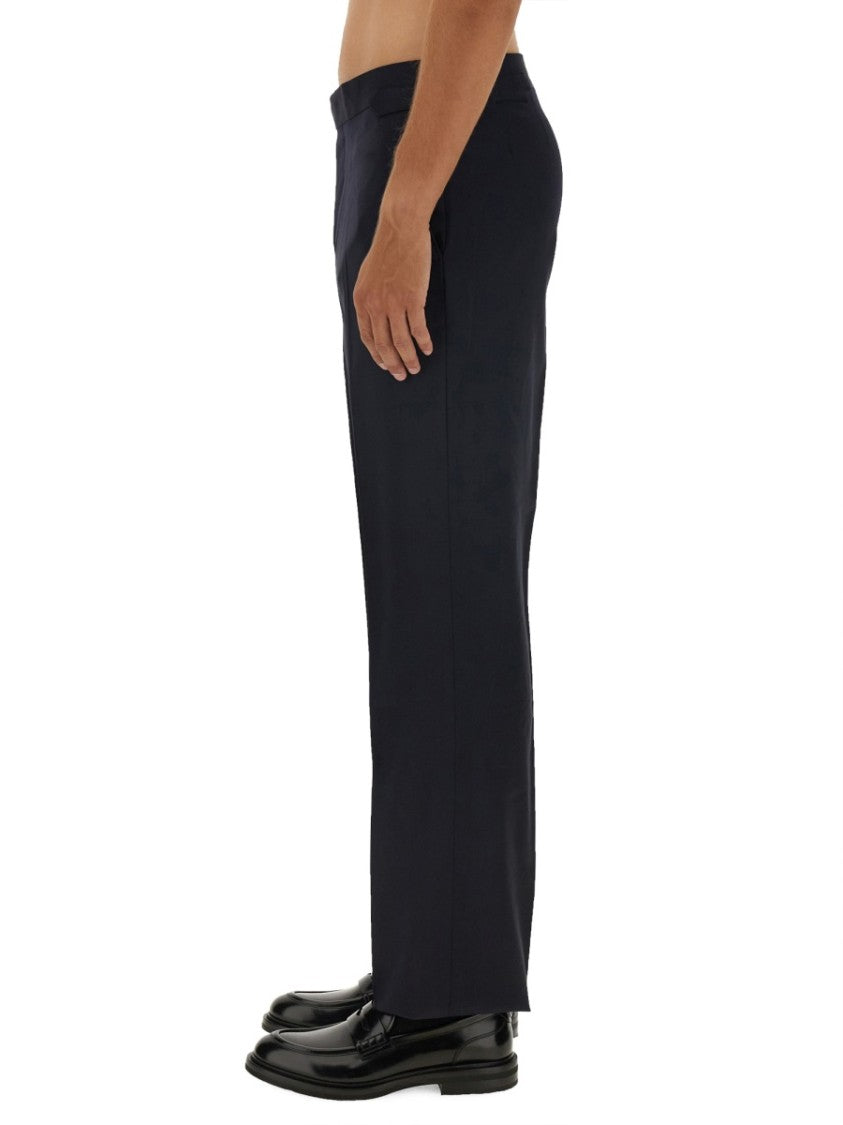 Straight-Leg Tailored Black Pants With Classic Waistband