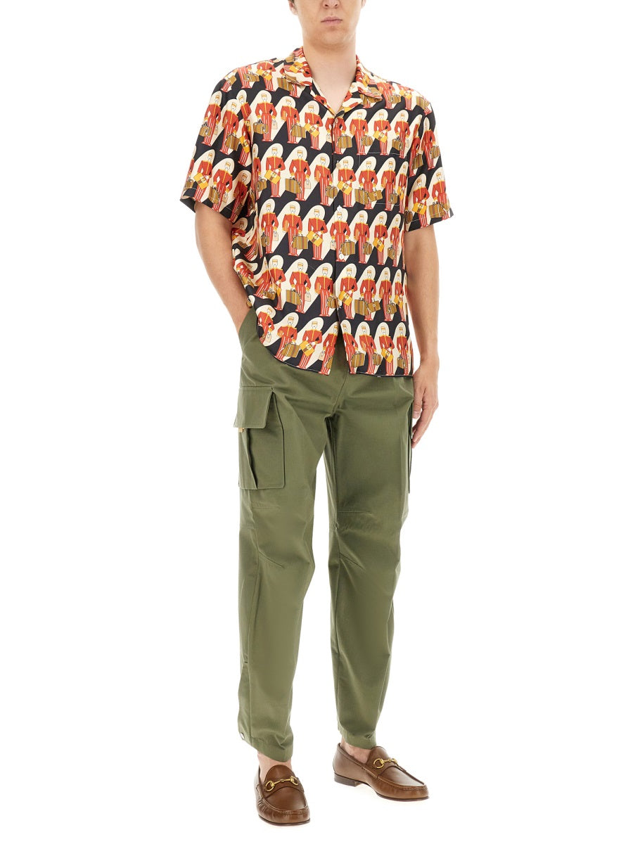 Classic Cargo Pants with Button and Zipper Closure