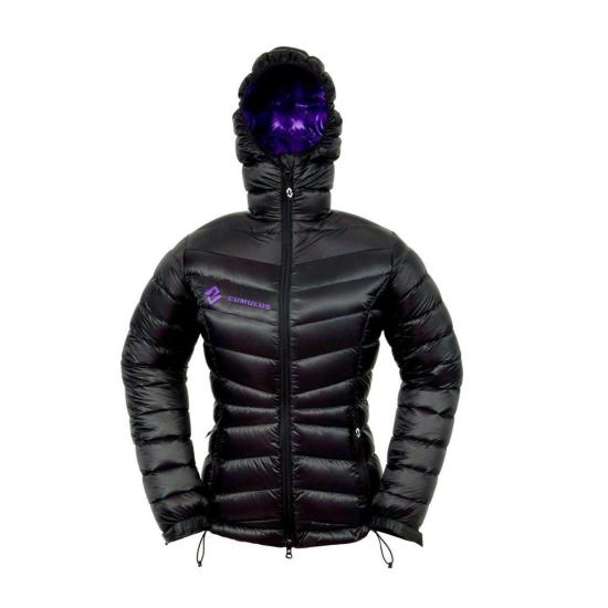 Quilted Black Puffer Jacket With Fitted Silhouette And Contrasting Hood