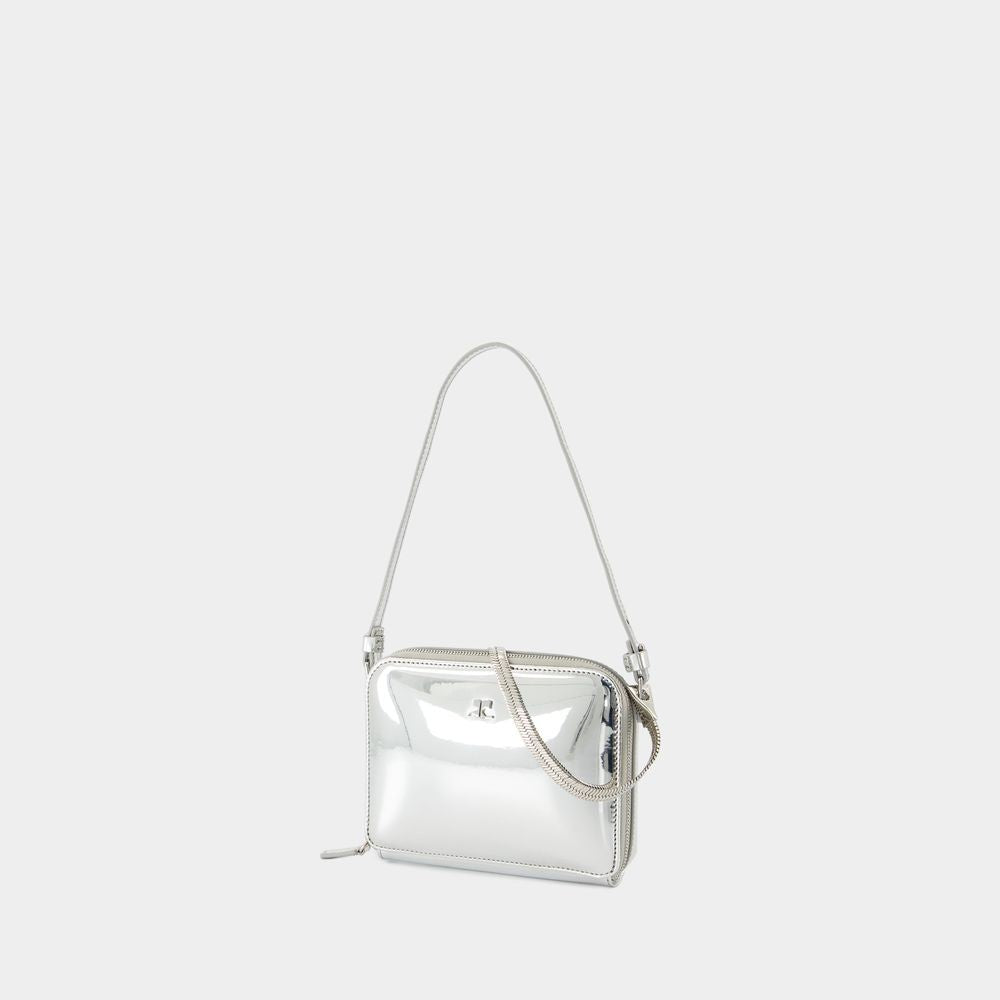 Cloud Chained Mirror Purse - Leather - Silver