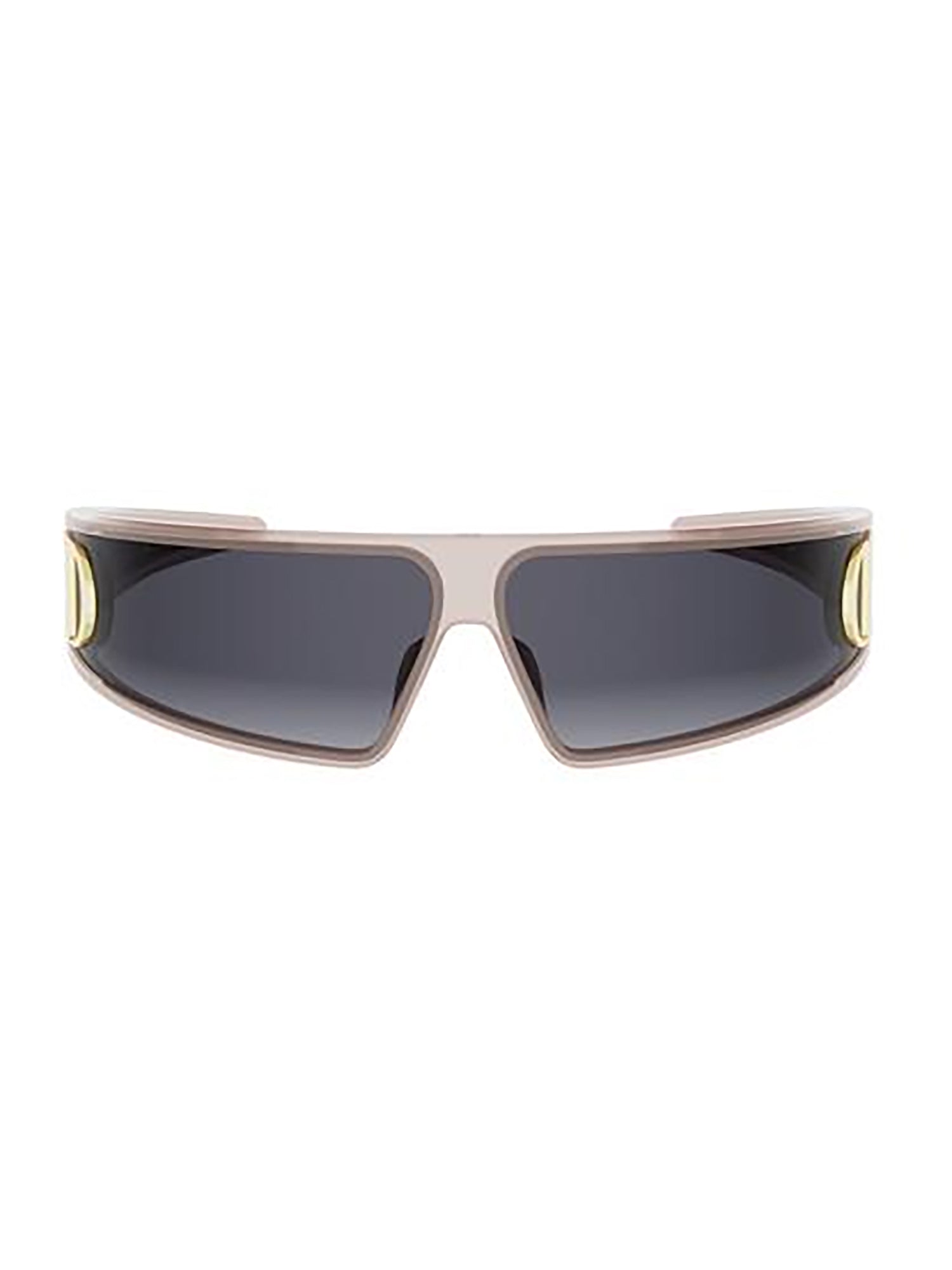 Narrow Rectangular Sunglasses with Gold-tone Accents