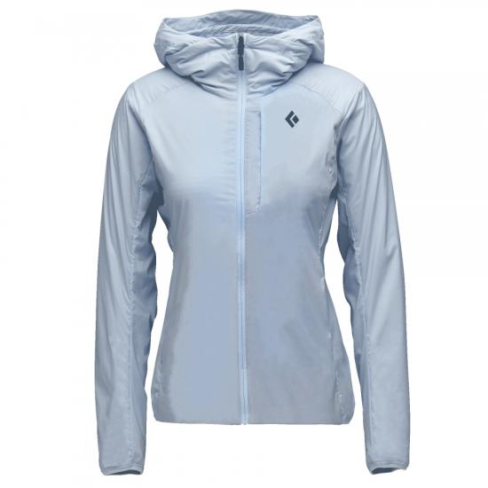 Fitted Blue Active Jacket With Hood And Zipper Closure