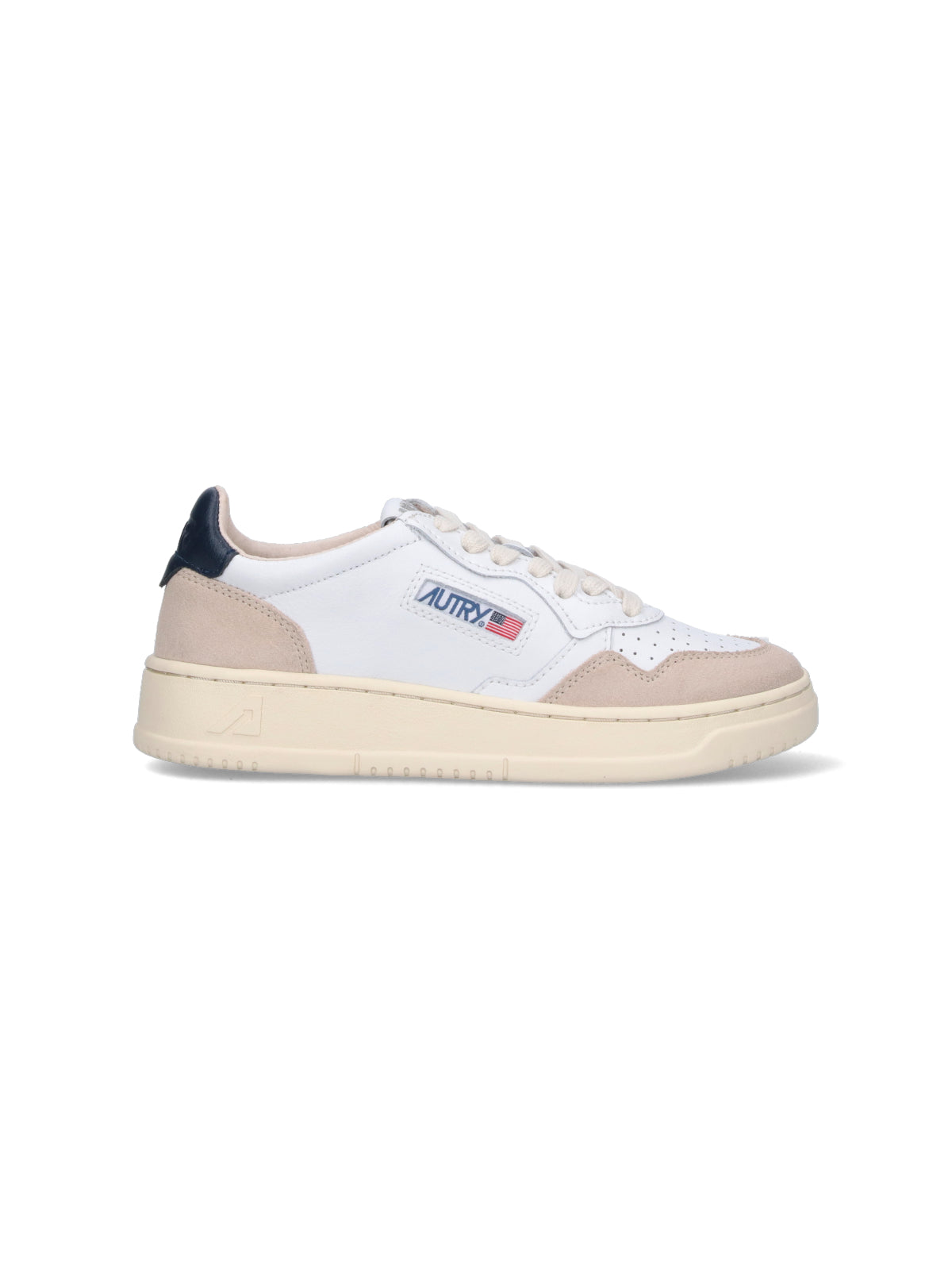 "Medalist" Low-Top Sneakers In White Leather