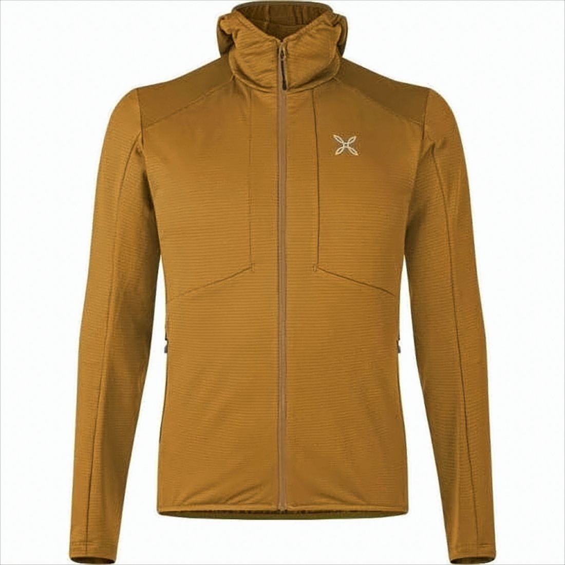 Fitted Brown Activewear Jacket with High Collar