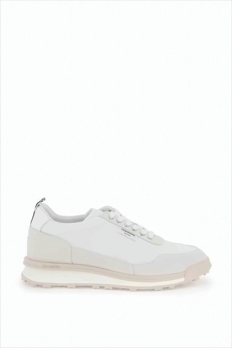Sleek Low-Top Sneakers with Calf Leather and Suede Overlays
