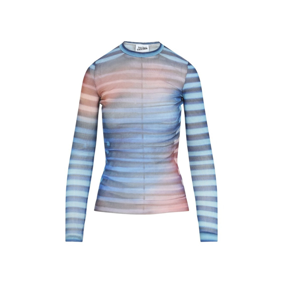 Gradient Striped Long-Sleeved Top In Pastel Hues